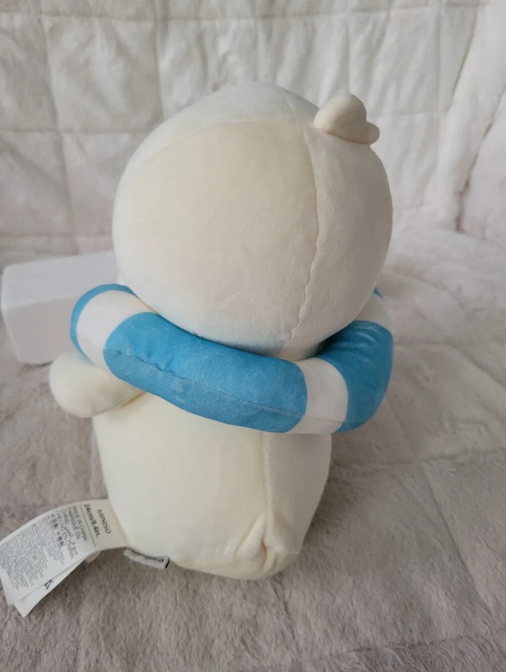 Miniso Plush Yellow Duck with Blue Life Ring Stuffed Animal